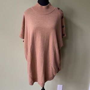 ⭐️ SALE $35 ⭐️ Part Two Wool Cape Oversized  Mock Neck Button Dolman Sweater